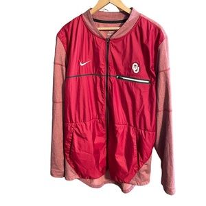 Nike Shield OU Sooners Full Zip Jacket Size LARGE University of Oklahoma